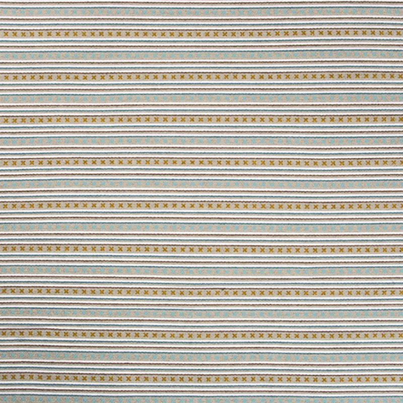 Kit Kemp Criss Cross Striped Fabric in Aqua